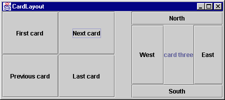 New 20 Card Layout In Java Awt Simple Example