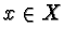 $ x \in X$