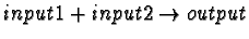 $input1 + input2 \rightarrow output$