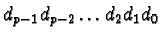 $d_{p-1}d_{p-2}\ldots d_2d_1d_0$